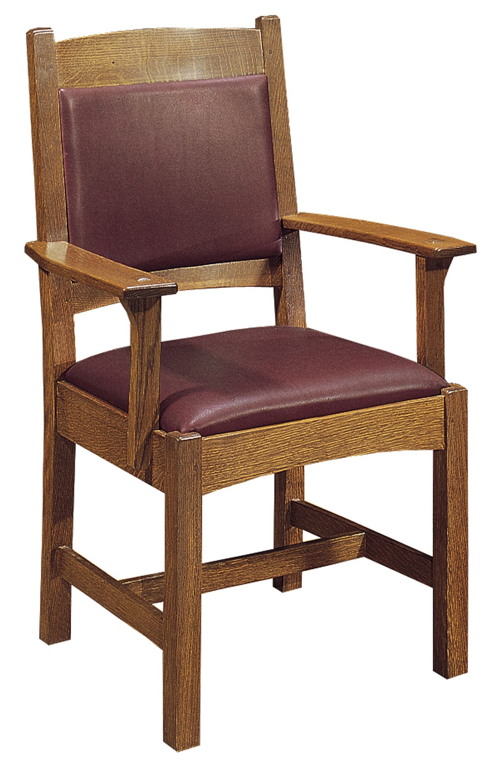 Mission Upholstered Back Cottage Arm Chair Cherry