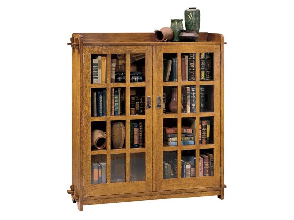 Mission Double Bookcase with Glass Doors Bookcases Stickley Furniture