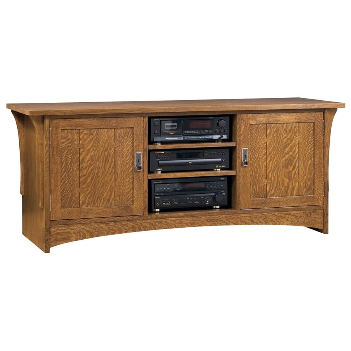 Mission 68″ TV Console Cherry Entertainment Stands Stickley Furniture 4