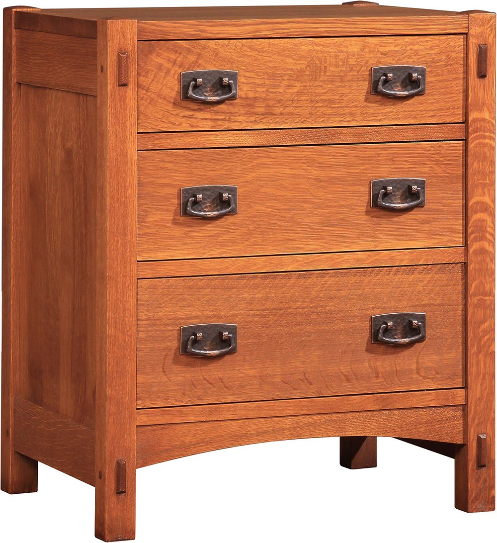 Missions Three Drawer Night Stand