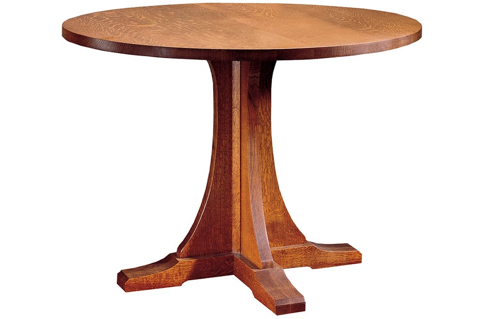 Mission Round Pedestal Table, No Leaves 38"