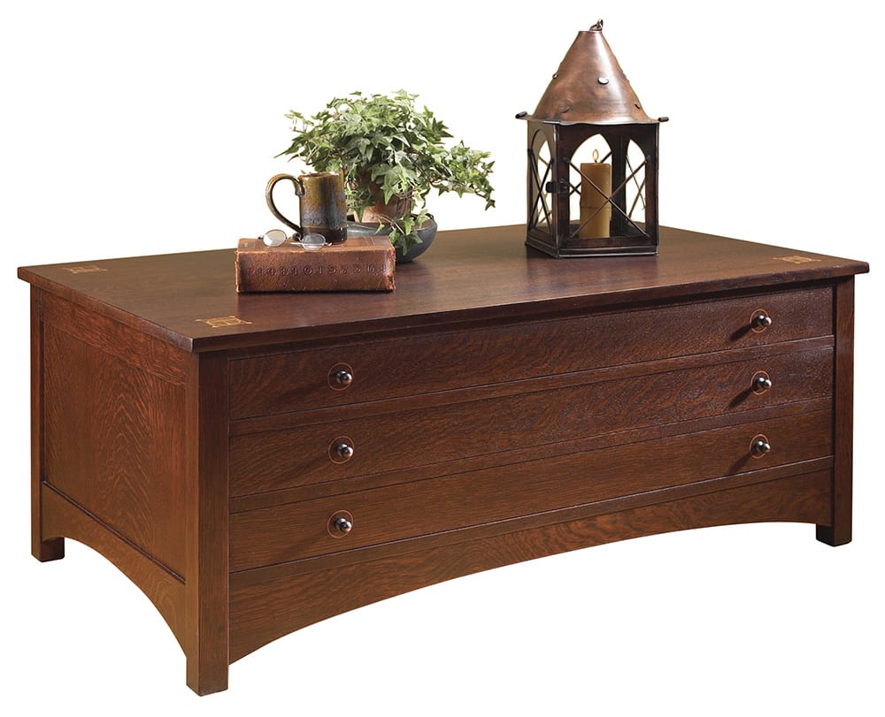 Harvey Ellis Rectangular Storage Cocktail Table