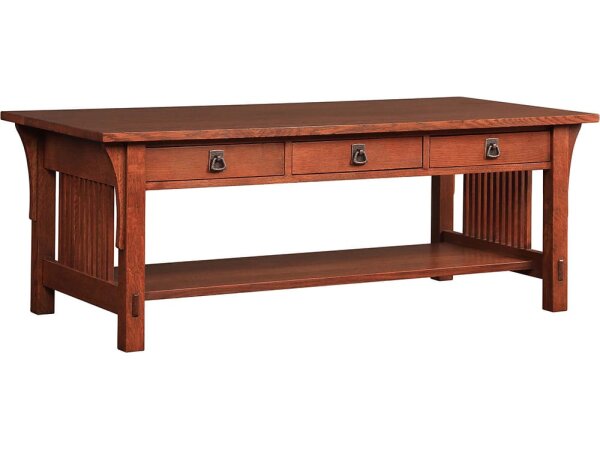 Three-Drawer Cocktail Table Cocktail & Coffee Tables Stickley Furniture 4