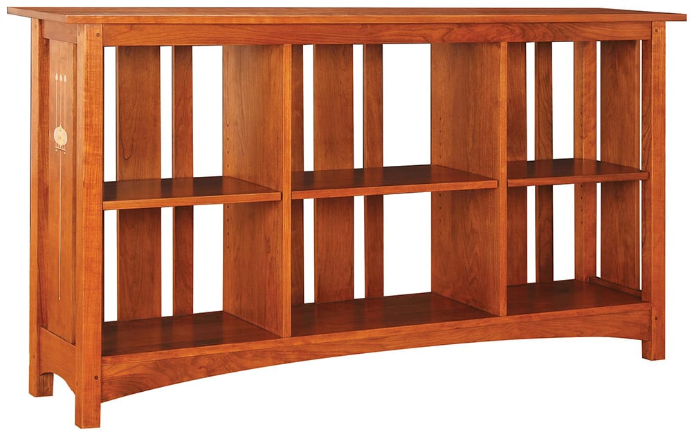 Mission Slatted-Back Bookcase Cherry