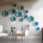 Abella Ceramic Indoor-outdoor Wall Decor, Aqua, S/3 - Image 4