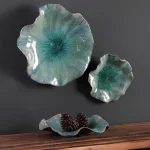 Abella Ceramic Indoor-outdoor Wall Decor, Aqua, S/3 - Image 7