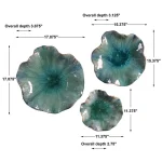Abella Ceramic Indoor-outdoor Wall Decor, Aqua, S/3 - Image 8