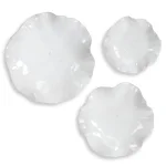 Abella Ceramic Indoor-outdoor Wall Decor, White, S/3