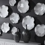 Abella Ceramic Indoor-outdoor Wall Decor, White, S/3 - Image 4