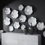 Abella Ceramic Indoor-outdoor Wall Decor, White, S/3 - Image 5