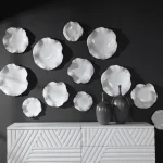 Abella Ceramic Indoor-outdoor Wall Decor, White, S/3 - Image 6