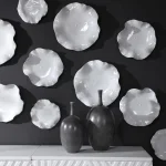 Abella Ceramic Indoor-outdoor Wall Decor, White, S/3 - Image 7
