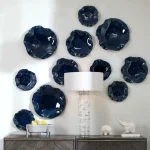 Abella Ceramic Indoor-outdoor Wall Decor, Cobalt, S/3 - Image 4