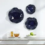 Abella Ceramic Indoor-outdoor Wall Decor, Cobalt, S/3 - Image 6