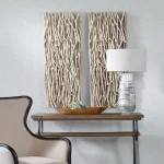 Gathered Teak Wood Wall Decor, Bleached - Image 7