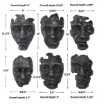 Self-portrait Wall Decor, Gray, S/6 - Image 10