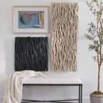 Gathered Teak Square Wood Wall Decor, Black - Image 4