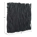 Gathered Teak Square Wood Wall Decor, Black - Image 9