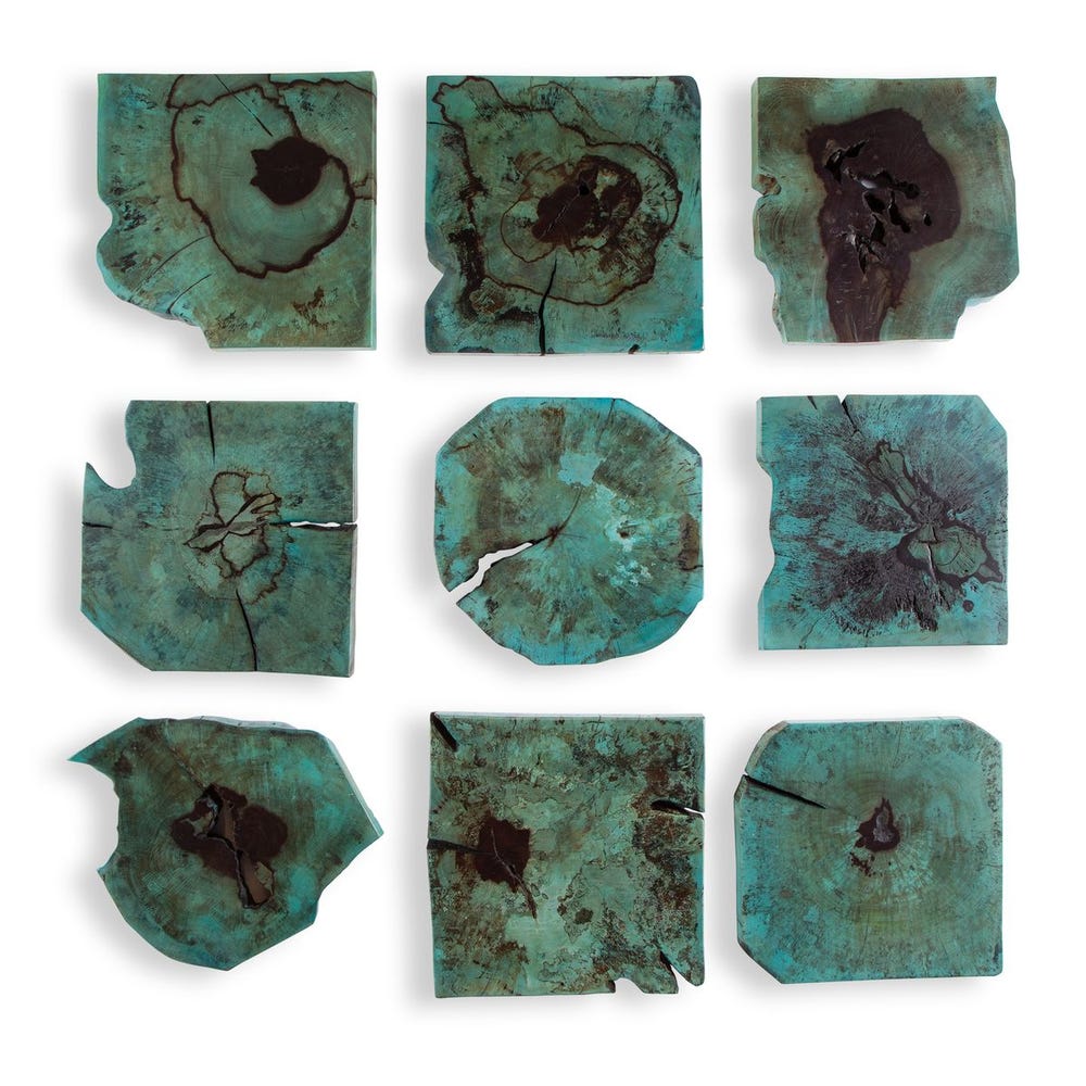 Bahati Wood Wall Decor, Blue, S/9