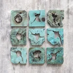 Bahati Wood Wall Decor, Blue, S/9 - Image 4
