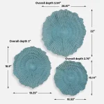 Ocean Gems Wall Decor, Blue, S/3 - Image 8