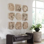 Bahati Wood Wall Decor, Bleached, S/9