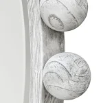 Cyra Wood Round Mirror, Aged Ivory - Image 6