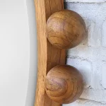Cyra Wood Round Mirror, Walnut - Image 8