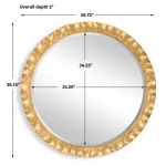 Haya Round Mirror, Gold - Image 7