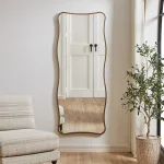 Pavia Tall Mirror, Gold - Image 3