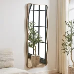 Pavia Tall Mirror, Gold - Image 4