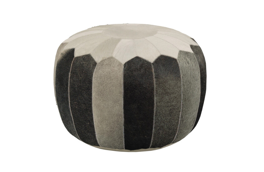 Hidden Treasures Hair On Hide Round Pouf