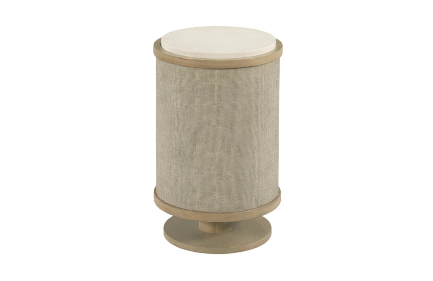 Hidden Treasures Round Linen Chairside Table
