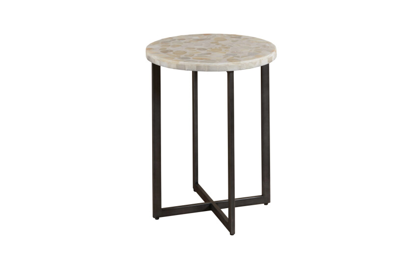 Hidden Treasures White Onyx Accent Table