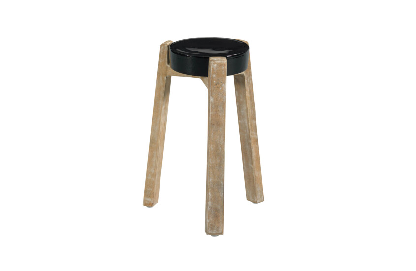 Hidden Treasures Dark Cast Glass Accent Table