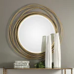 Whirlwind Round Mirror, Gold - Image 4