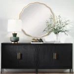 Aneta Round Mirror, Gold - Image 4