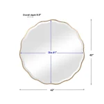 Aneta Round Mirror, Gold - Image 8
