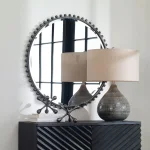 Taza Round Mirror, Distressed Black - Image 7