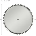 Taza Round Mirror, Distressed Black - Image 8