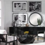 Cyra Round Mirror, Black - Image 8