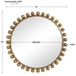 Cyra Round Mirror, Gold - Image 9