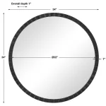 Dandridge Round Mirror, Black - Image 9