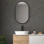 Varina Oval Mirror, Black - Image 4