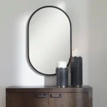 Varina Oval Mirror, Black - Image 7