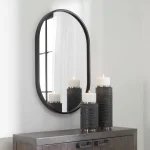 Varina Oval Mirror, Black - Image 8