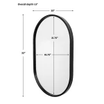 Varina Oval Mirror, Black - Image 9