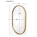 Varina Oval Mirror, Gold - Image 9