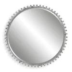 Taza Round Mirror, Antique White