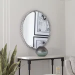 Taza Round Mirror, Antique White - Image 7